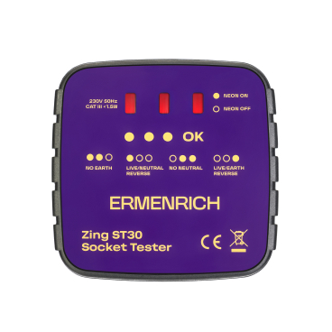 Тестер розеток Ermenrich Zing ST30, фиолетовый Арт.  83818_50
